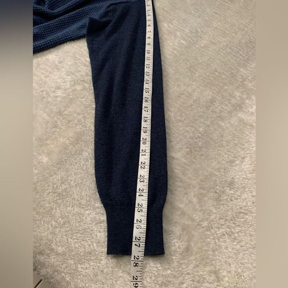 Peter Millar Sweater Mens Large Blue 1/4‎ Zip Merino Wool Blend Knit Golf - Picture 6 of 6